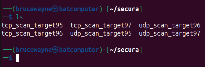 Running TCP and UDP nmap scans across the three in-scope hosts