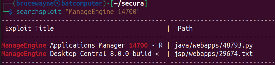 Locating the CVE-2020-14008 exploit in searchsploit