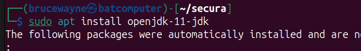Confirming the JDK is installed so javac and jar are available