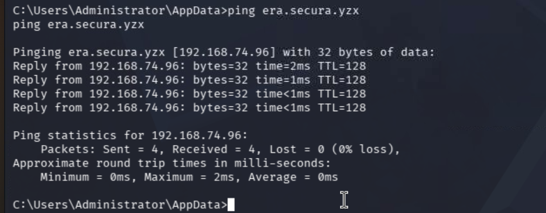 Confirming the target domain is reachable and resolving its IP