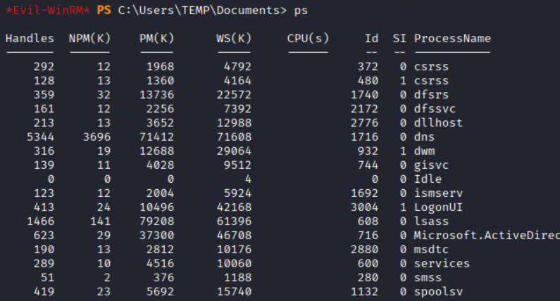 Enumeration confirming the Print Spooler service is running and vulnerable